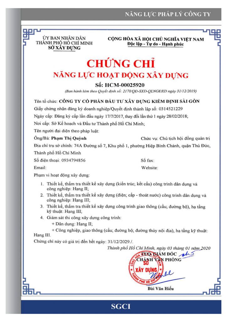 Kiểm định sài gòn